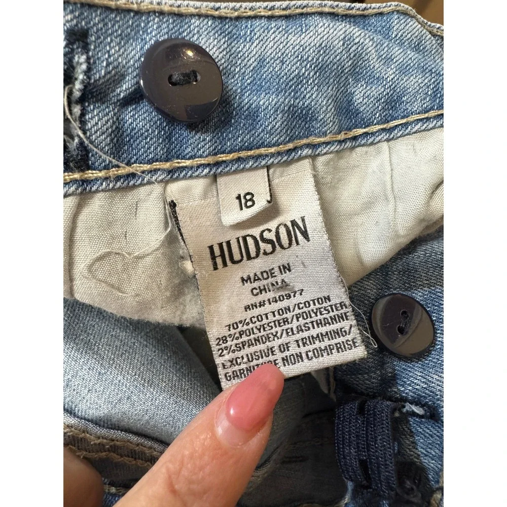 Boy's Hudson Jeans size‎ 18 Kids Light Wash Distressed Skinny Adjustable Waist